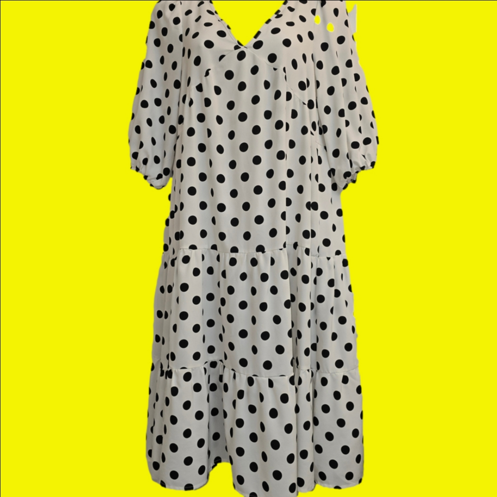 Chic White Polka Dot Dress